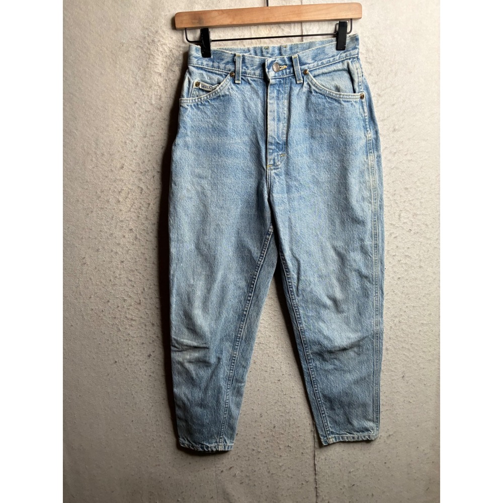 Vintage Lee High Waisted Tapered Leg Jeans Light Wash Denim 850 BSP USA Made 25